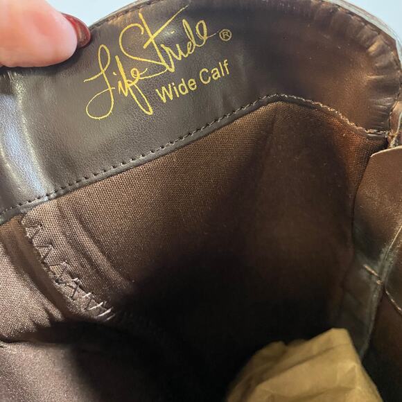 LifeStride Francesca Wide Calf Tall Shaft Boot Knee High Dark Brown Sz 8 WC - Picture 8 of 15